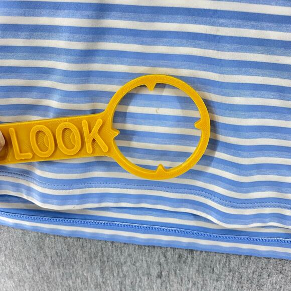 IBKUL Golf Shirt Mens XL Blue Striped Stretch Quick Dry Cool Performance Polo - Picture 4 of 6